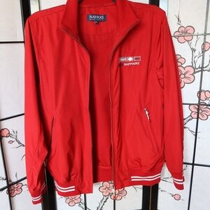 NAVIGO Cruise Classics Red Bomber Jacket White Accents Swiss Sapphire Size M